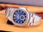 Fake Patek Philippe Nautilus Annual Calendar Man Watch Stainless Steel Blue Face